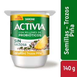 Yogurt Activia Semillas-Trozos Piña Sin Lactosa 140 g
