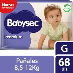 Pañales Babysec Premium Talla G 68 un.