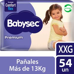 Pañales Babysec Premium Talla XXG 54 un.