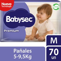 Pañales Babysec Premium Talla M 70 un.
