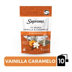 Té Negro Supremo Pirámides Vainilla Caramelo 10 un.