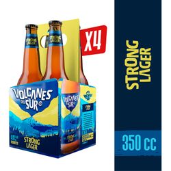 Pack 4 un. Cerveza Volcanes del Sur Strong Lager 6.7° 350 cc
