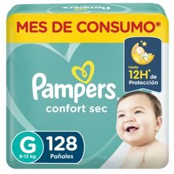 Pañales Pampers Confort Sec Talla G 128 un.