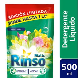 Detergente Líquido Rinso Lirios y Rosas 500 ml
