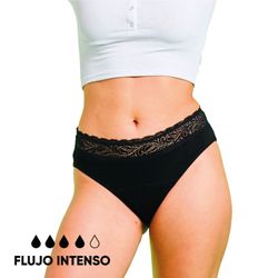 Calzón Menstrual BloodyGreen High Waist Flujo Intenso Negro XXL
