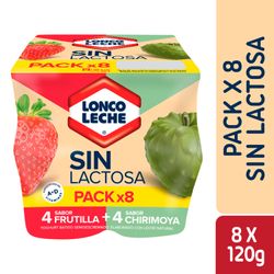 Pack 8 un. Yogurt Loncoleche Sin Lactosa 120 g