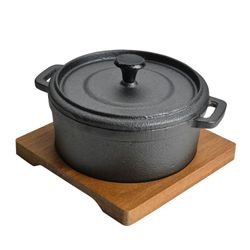 Ramekin La Hacienda de Hierro Fundido con Base de Acacia