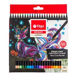 Lápices de Colores de Madera B&W Estuche 24 Sur