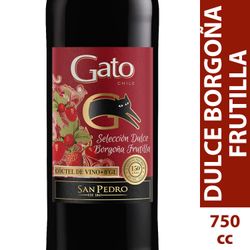 Cóctel de Vino Gato Selección Dulce Borgoña Frutilla 750 cc