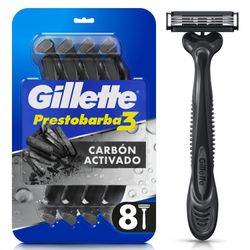 Máquina de Afeitar Gillette Prestobarba 3 Carbono 8 un.