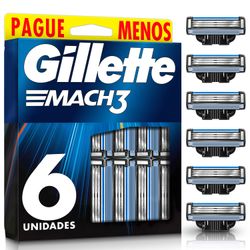 Repuestos Máquina de Afeitar Gillette Mach3 6 un.