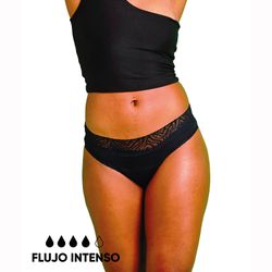 Calzón Menstrual BloodyGreen Bikini Lujo Flujo Intenso Negro XXL