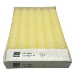 Pack 6 Pcs Velas Candelabro Amarillo