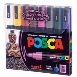 Marcadores Posca 5M 8 Colores Dark