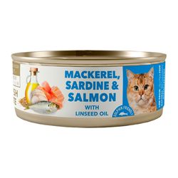 Alimento Húmedo Gato Amity Caballa, Sardina y Salmón 80 g