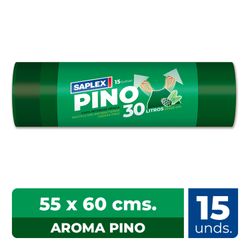 Bolsa de Basura Saplex con Cordón Aroma Pino 55 x 60 cm 15 un.
