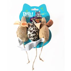 Juguete Gato Pack 3 Ratoncitos Catnip