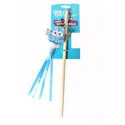 Juguete Gato Varita con Pompón Celeste