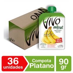 Caja 36 un. Compota Vivo MiFrut Plátano 90 g