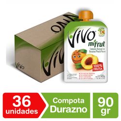 Caja 36 un. Compota Vivo MiFrut Durazno 90 g