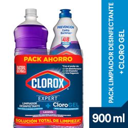Pack Clorox Cloro Gel 900 ml + Limpiador Clorox 900 ml