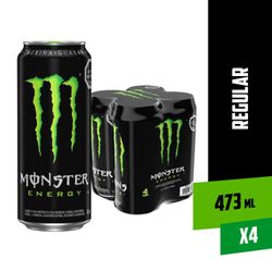 Pack 4 un. Bebida Energética Monster Energy Original 474 ml