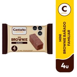 Mini Brownie Castaño Cobertura Chocolate 140 g 4 un.