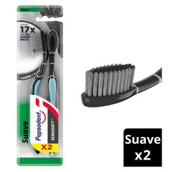 Cepillo de Dientes Pepsodent Carbón y Plata 2 un.