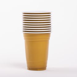 Vaso Desechable Bicolor Dorado 500 cc 10 un.