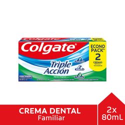 Pasta Dental Colgate Triple Acción 80 ml 2 un.