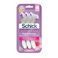 Máquina de Afeitar Schick Quattro Piel 3 un.