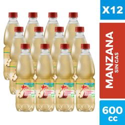 Caja 12 un. Agua Saborizada Mas Manzana Sin Gas 600 ml