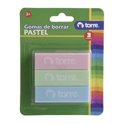 Set de Gomas Colores Pastel Torre 3 un.