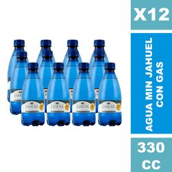Caja 12 un. Agua Mineral Jahuel con Gas 330 cc