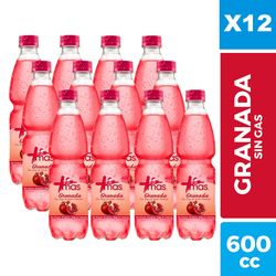 Caja 12 un. Agua Saborizada Mas Granada Sin Gas 600 ml