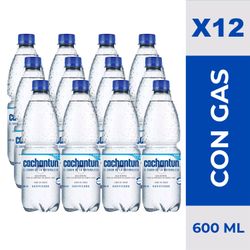 Caja 12 un. Agua Mineral Cachantun con Gas 600 cc