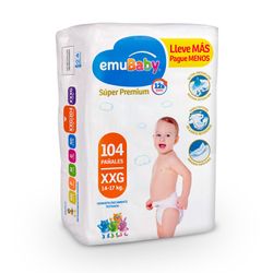 Pañales Emubaby Súper Premium Talla XXG 104 un.