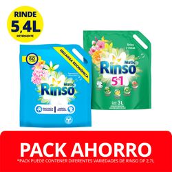 Pack 2 un. Detergente Líquido Rinso Doypack 2.7 L