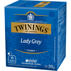 Té Negro Twinings Lady Grey con Cáscara de Naranja y Limón 10 un.
