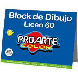 Block de Dibujo Liceo N° 60 Proarte Color 20 Hojas