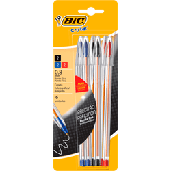 Bolígrafo Cristal Punta Fina 6 un.