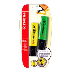 Pack Destacador Stabilo Boss Amarillo-Verde 2 un.