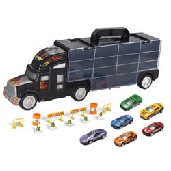 Camión con 6 Autos y Señales Tránsito