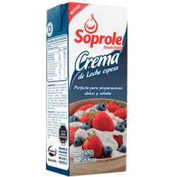 Crema de Leche Soprole Natural Larga Vida 200 g.