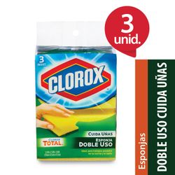 Esponja Clorox Doble Uso Cuida Uñas 3 un.