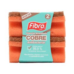 Esponja Fibro Acanalada Cobre 2 un.