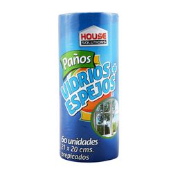 Paños Limpia Vidrios House Rollo 60 un.