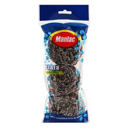 Esponja Metálica Manlac Plata 3 un.