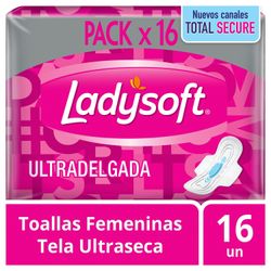 Toallas Higiénicas Ladysoft Nocturna Ultradelgadas 16 un.