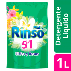 Detergente Líquido Rinso Lirios y Rosas Doypack 1 L